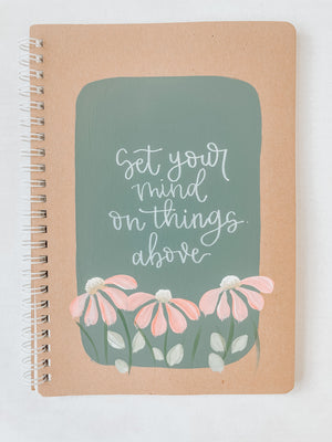 Set your mind on things above, Hand-Painted Spiral Bound Journal