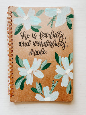 Wonderfully made, Hand-Painted Spiral Bound Journal