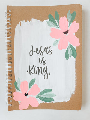 Jesus is King, Hand-Painted Spiral Bound Journal