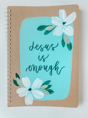Jesus is enough, Hand-Painted Spiral Bound Journal