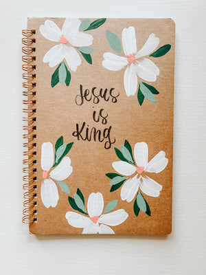 Jesus is King, Hand-Painted Spiral Bound Journal