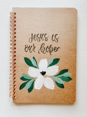 Jesus is our hope, Hand-Painted Spiral Bound Journal