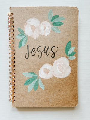Jesus, Hand-Painted Spiral Bound Journal