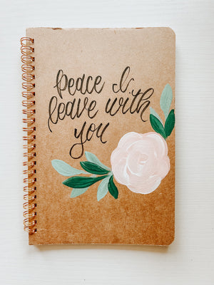 Peace I leave with you, Hand-Painted Spiral Bound Journal