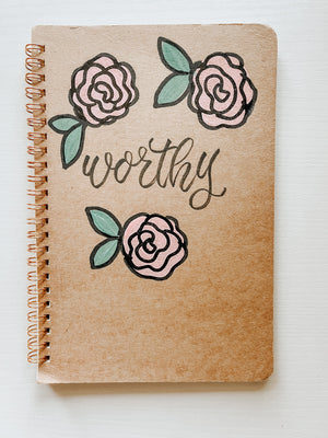Worthy, Hand-Painted Spiral Bound Journal