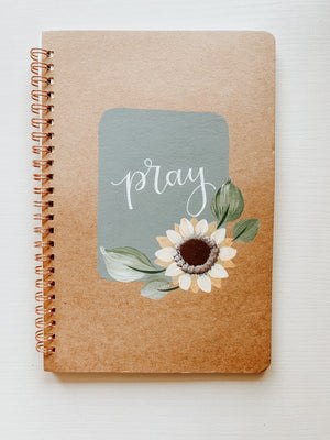 Pray, Hand-Painted Spiral Bound Journal