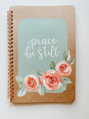 Peace be still, Hand-Painted Spiral Bound Journal