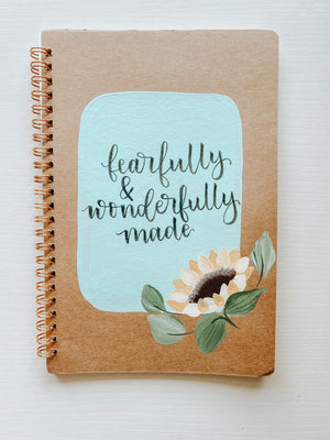 Fearfully and wonderfully made, Hand-Painted Spiral Bound Journal