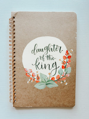 Daughter of the King, Hand-Painted Spiral Bound Journal