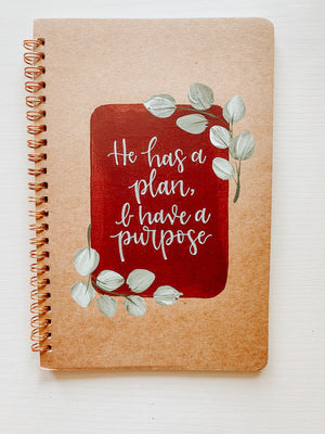 I have a purpose, Hand-Painted Spiral Bound Journal