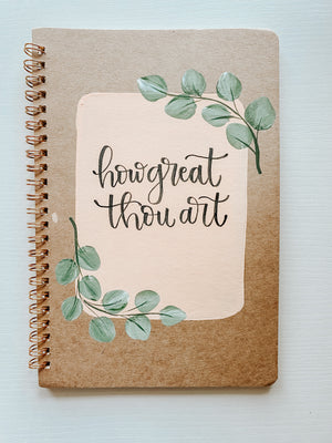 How great thou art, Hand-Painted Spiral Bound Journal