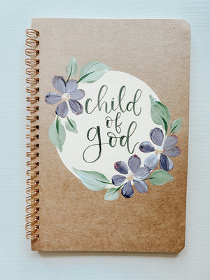 Child of God, Hand-Painted Spiral Bound Journal