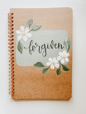 Forgiven, Hand-Painted Spiral Bound Journal