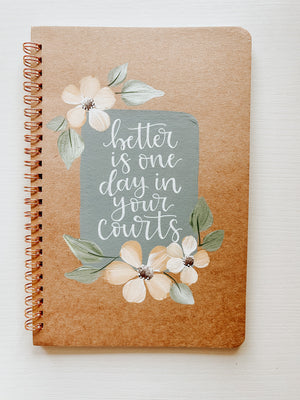 One day in your courts, Hand-Painted Spiral Bound Journal