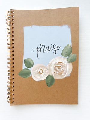 Praise, Hand-Painted Spiral Bound Journal