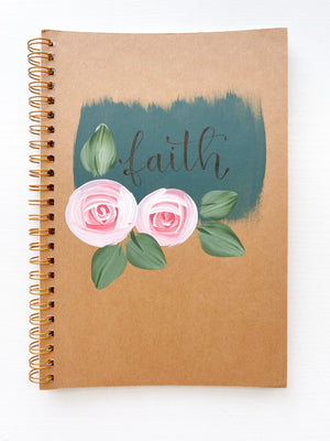 Faith, Hand-Painted Spiral Bound Journal
