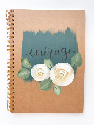 Courage, Hand-Painted Spiral Bound Journal