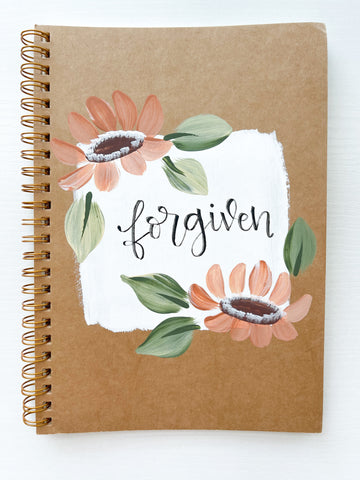 Forgiven, Hand-Painted Spiral Bound Journal