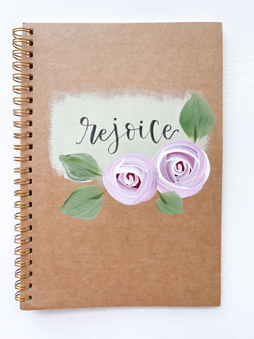 Rejoice, Hand-Painted Spiral Bound Journal