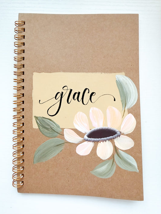 Grace, Hand-Painted Spiral Bound Journal