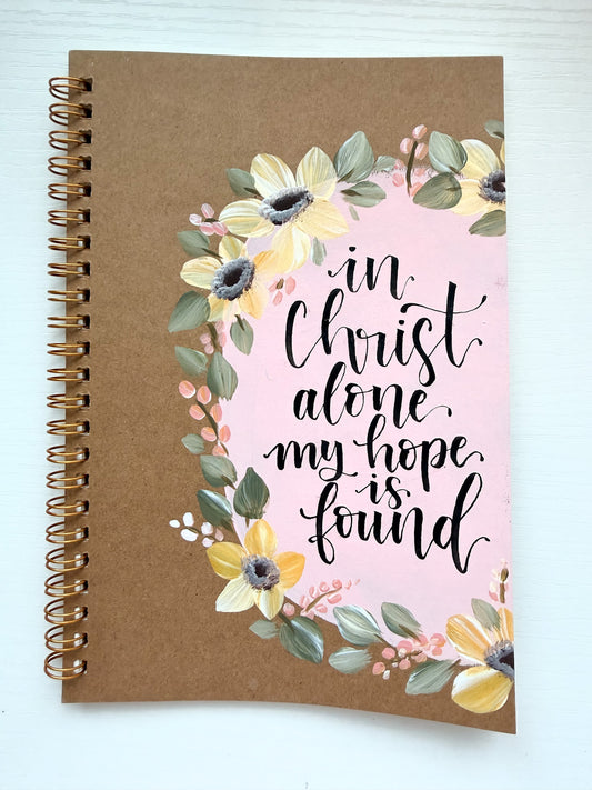 In Christ alone my hope is found, Hand-Painted Spiral Bound Journal
