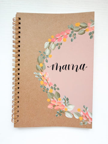 Mama, Hand-Painted Spiral Bound Journal