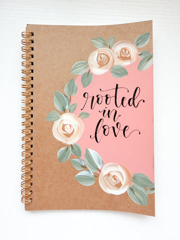 Rooted in love, Hand-Painted Spiral Bound Journal