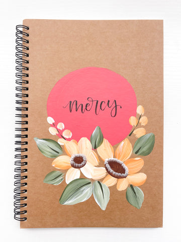 Mercy, Large Hand-Painted Spiral Bound Journal