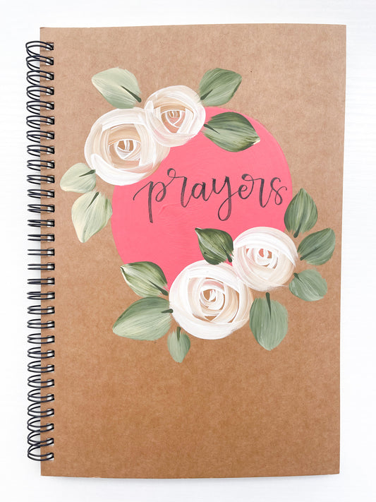 Prayers, Large Hand-Painted Spiral Bound Journal