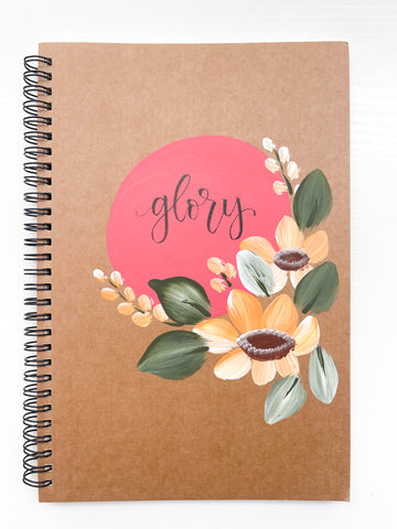 Glory, Large Hand-Painted Spiral Bound Journal