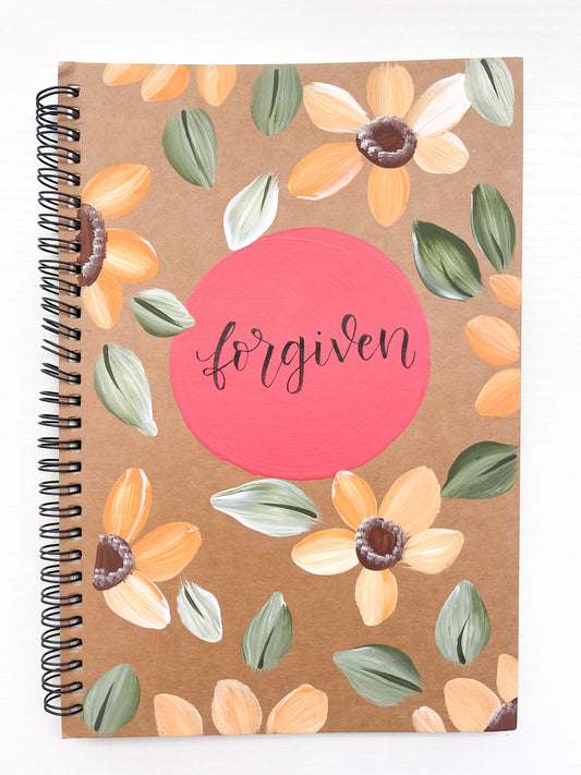 Forgiven, Large Hand-Painted Spiral Bound Journal