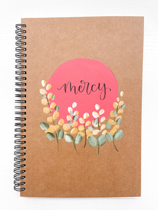 Mercy, Large Hand-Painted Spiral Bound Journal