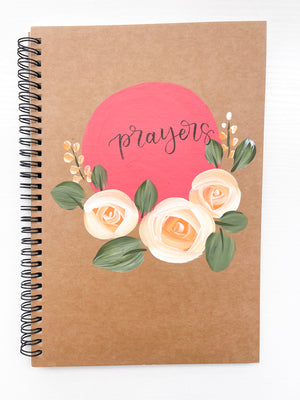 Prayers, Large Hand-Painted Spiral Bound Journal