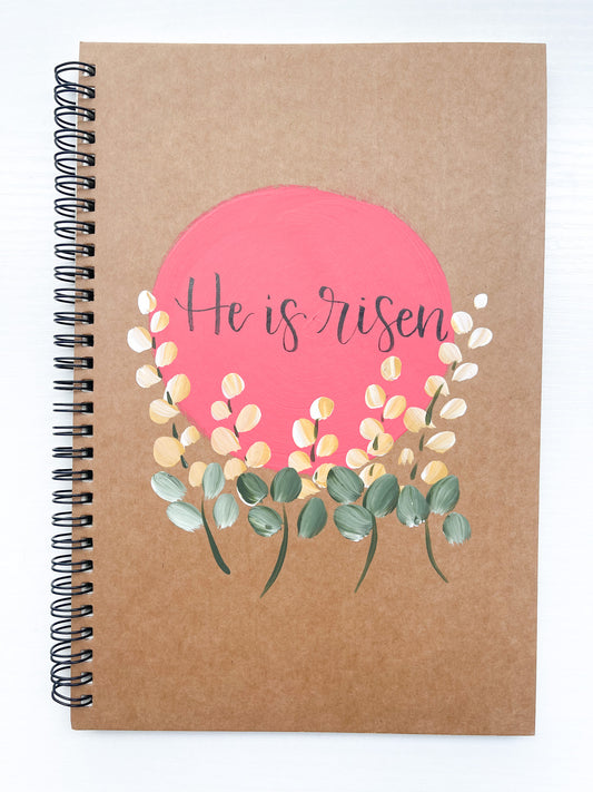 He is risen, Large Hand-Painted Spiral Bound Journal