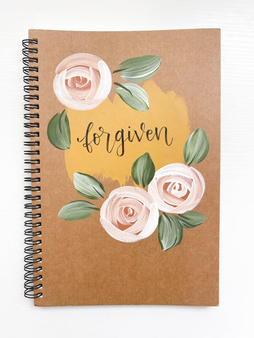 Forgiven, Large Hand-Painted Spiral Bound Journal