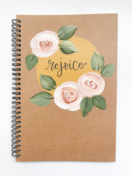 Rejoice, Large Hand-Painted Spiral Bound Journal