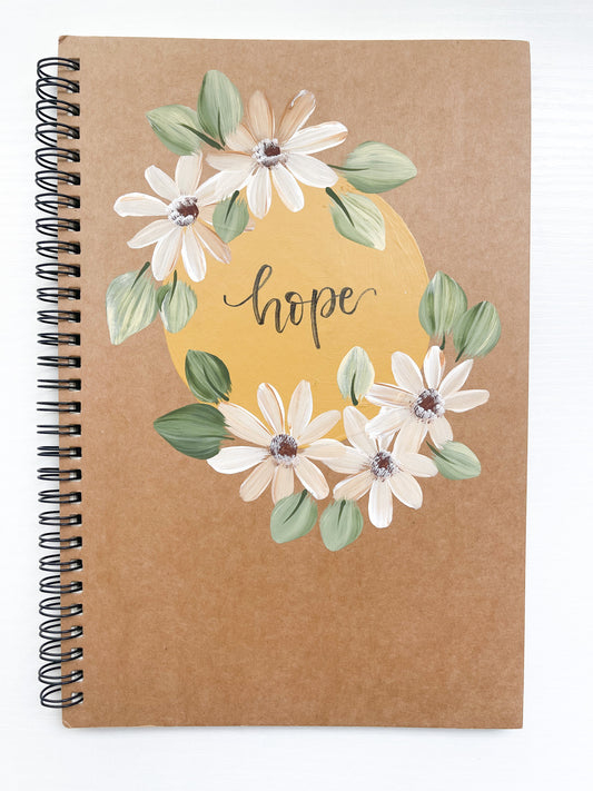 Hope, Large Hand-Painted Spiral Bound Journal