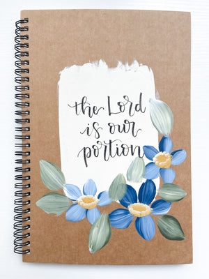 The Lord is our portion, Large Hand-Painted Spiral Bound Journal