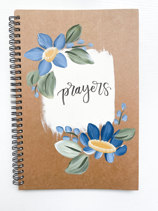 Prayers, Large Hand-Painted Spiral Bound Journal