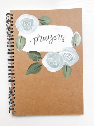 Prayers, Large Hand-Painted Spiral Bound Journal