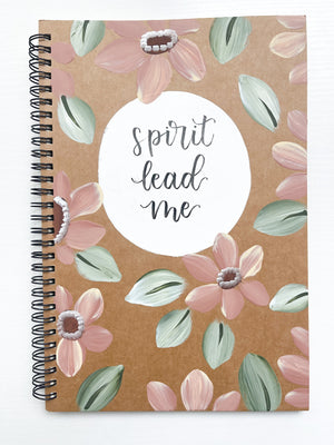 Spirit lead me, Large Hand-Painted Spiral Bound Journal
