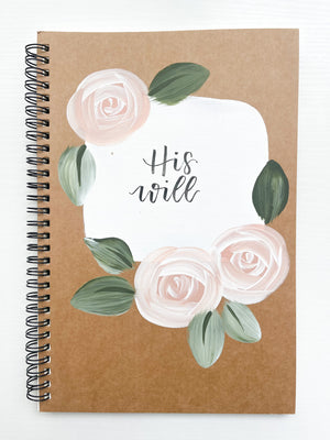 His will, Large Hand-Painted Spiral Bound Journal
