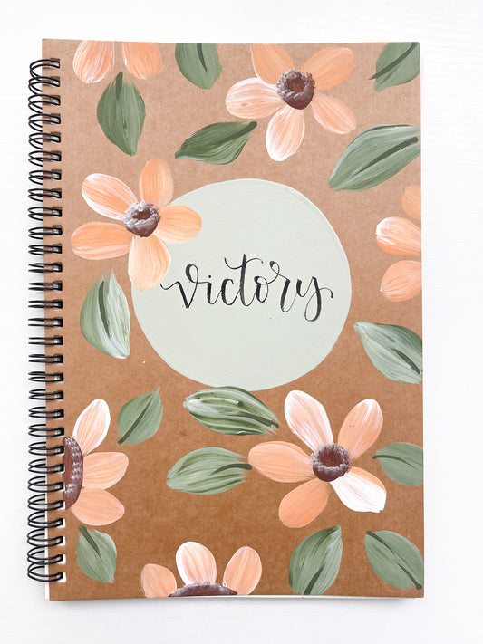 Victory, Large Hand-Painted Spiral Bound Journal