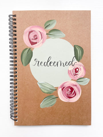 Redeemed, Large Hand-Painted Spiral Bound Journal