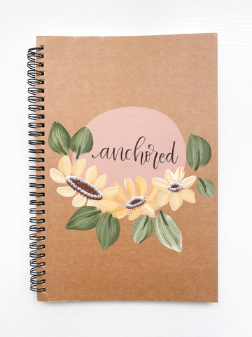 Anchored, Large Hand-Painted Spiral Bound Journal