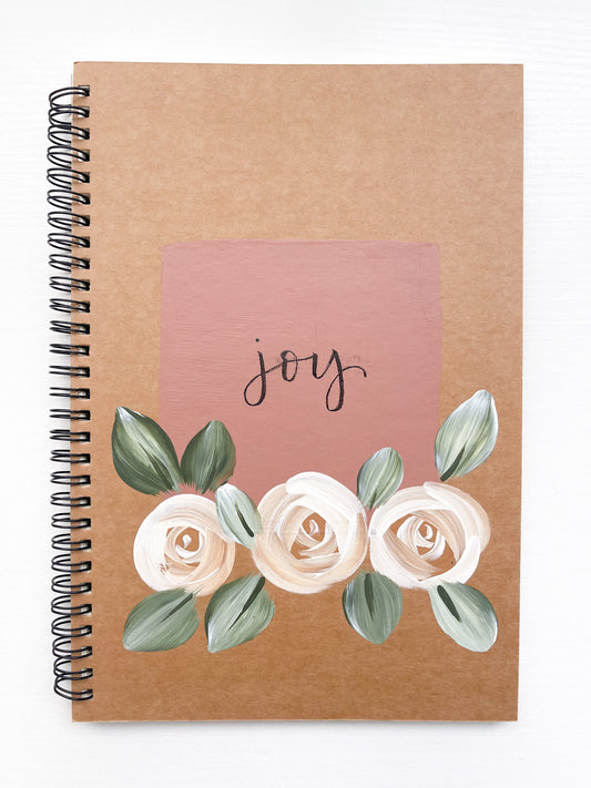 Joy, Large Hand-Painted Spiral Bound Journal