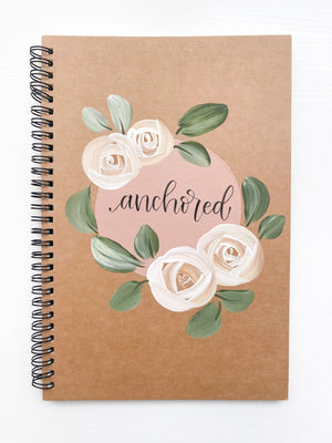 Anchored, Large Hand-Painted Spiral Bound Journal