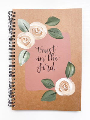Trust in the Lord, Large Hand-Painted Spiral Bound Journal