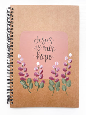 Jesus is our hope, Large Hand-Painted Spiral Bound Journal