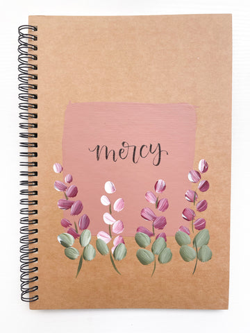 Mercy, Large Hand-Painted Spiral Bound Journal